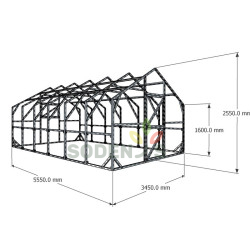 Nestandarta izmēru Divslīpju siltumnīca 3450×5550 2 - Siltumnicucentrs.lv